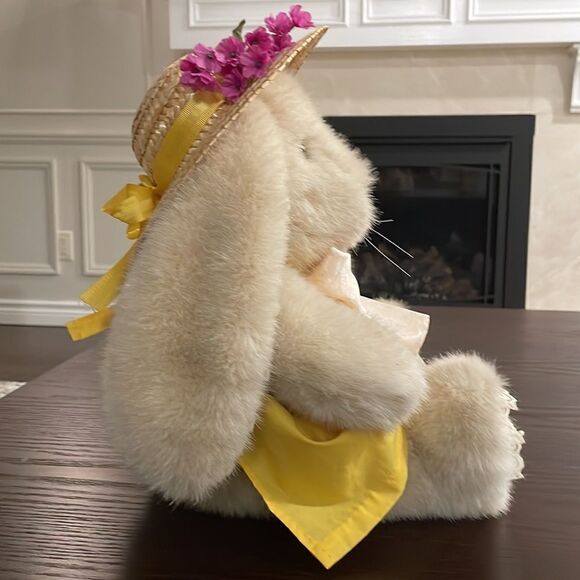 R. Dakin Rabbit Hare in Yellow Sun Dress, Straw Hat and Bow Excellent Condition - Picture 5 of 12